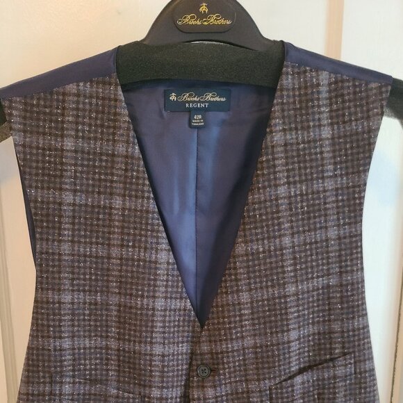 Brooks Brothers Multi-Plaid Five-Button Vest - 42R - Picture 1 of 5